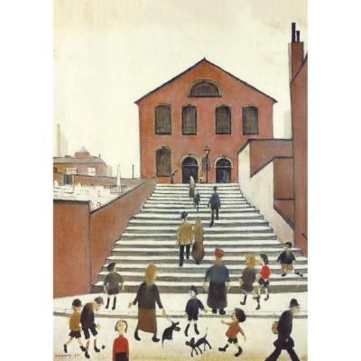 Old Church and Steps - Lowry Postcard